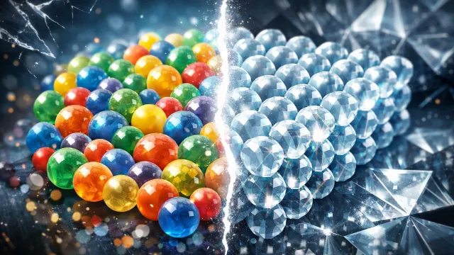 Fyzici možná vyřešili paradox starý desítky let. Ideální sklo se v simulaci chová jako krystal