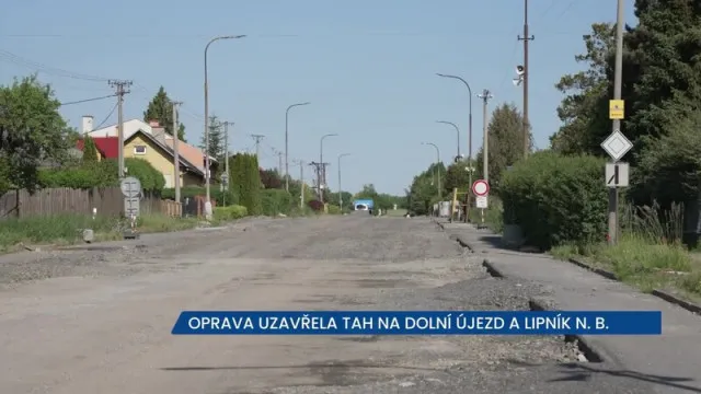 Oprava uzavřela tah na Dolní Újezd a Lipník nad Bečvou